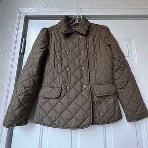 Ralph Lauren girls Double- Breasted Quilted  Barn Jacket olive green X-Large 16
